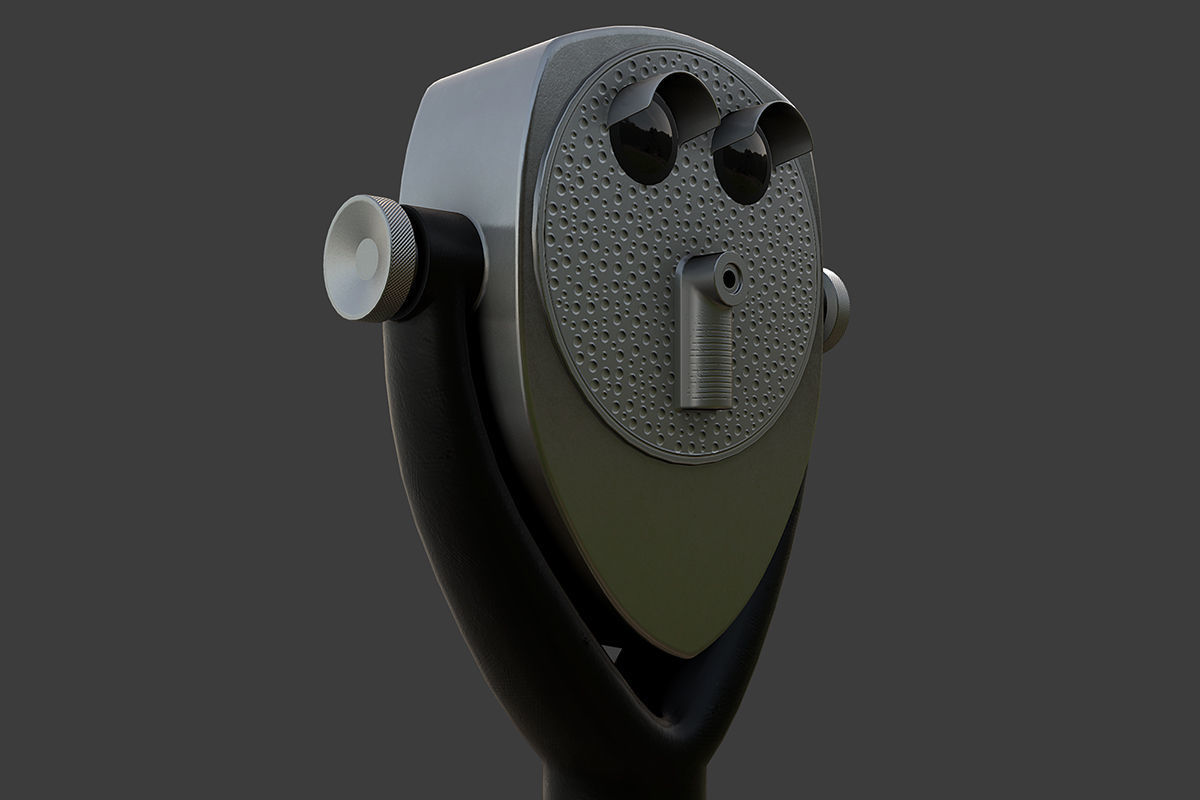 Tower Optical Binocular Viewer Low-poly 3D model_7