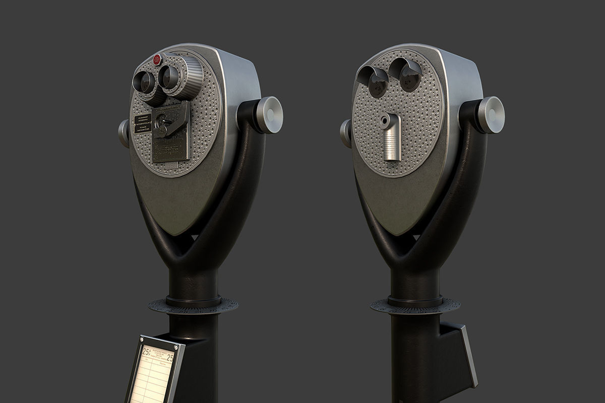 Tower Optical Binocular Viewer Low-poly 3D model_2