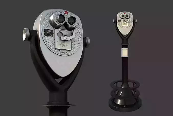 Tower Optical Binocular Viewer Low-poly 3D model