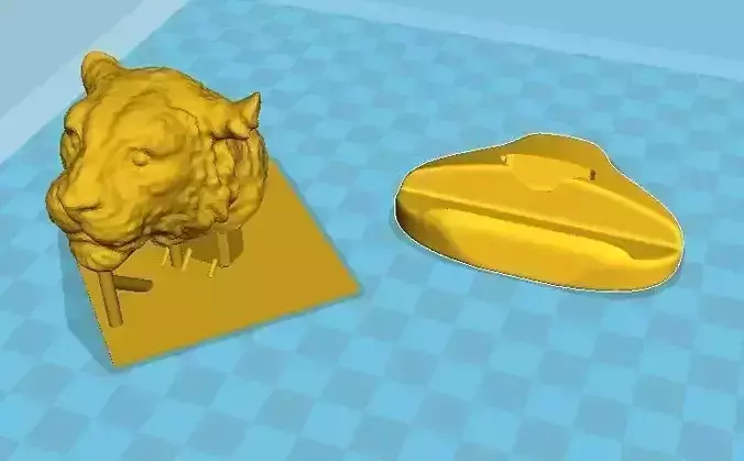 Tiger head desk pen holder office 3D print model