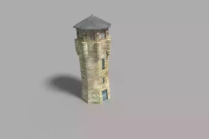 low poly prison tower