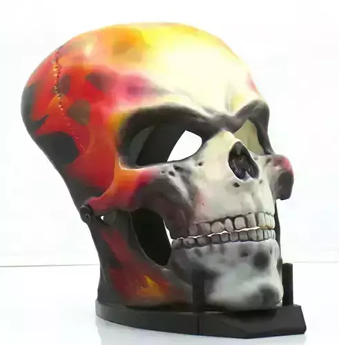 Skull mask skull mask moving jaw skull face mask halloween 3D print model
