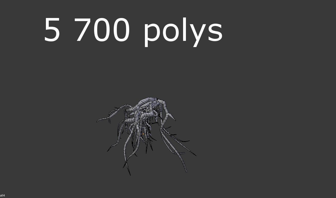 low poly tree root 2 Low-poly 3D model_3