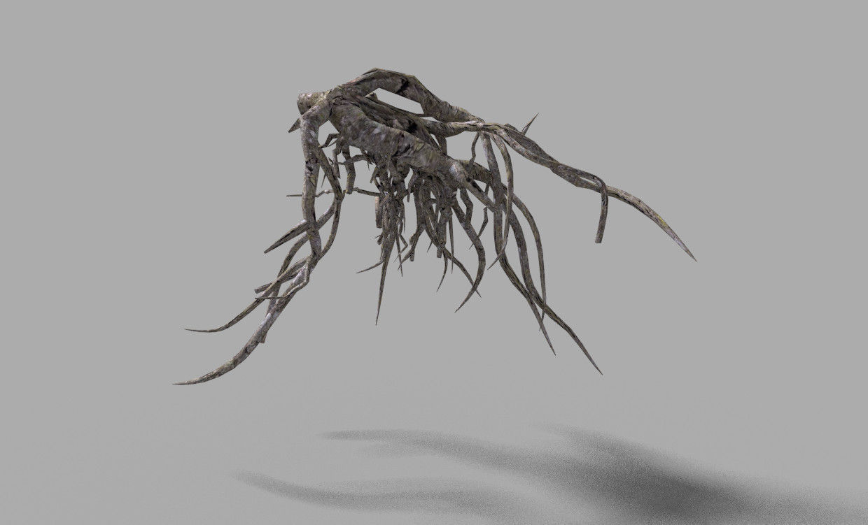 low poly tree root 2 Low-poly 3D model_1