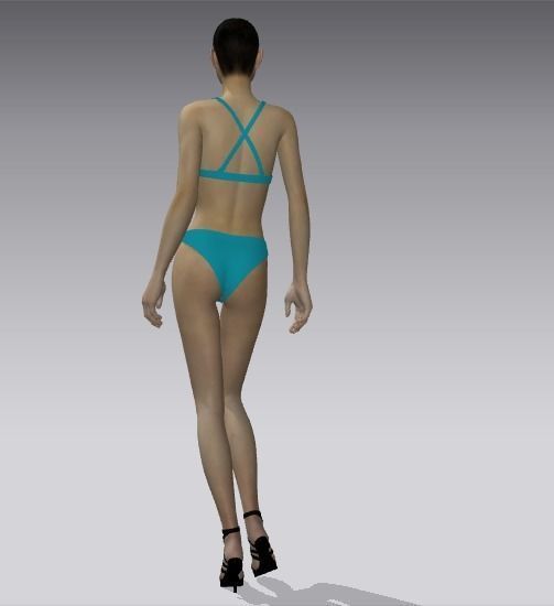 Woman swimsuits Low-poly 3D model_14
