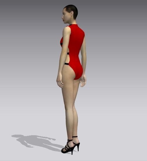 Woman swimsuits Low-poly 3D model_11