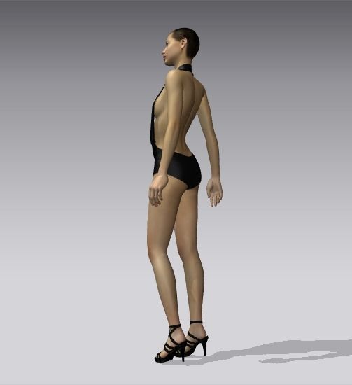 Woman swimsuits Low-poly 3D model_6