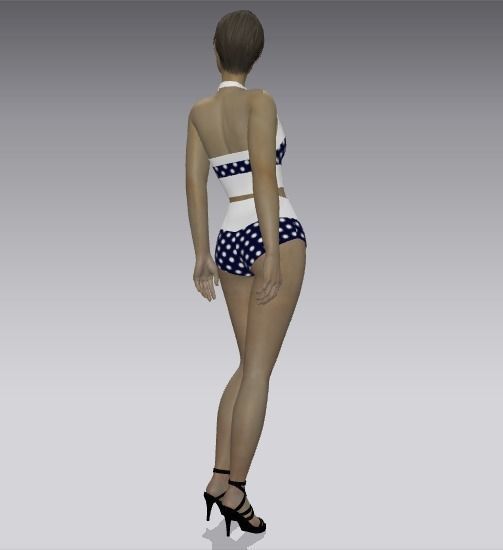 Woman swimsuits Low-poly 3D model_9
