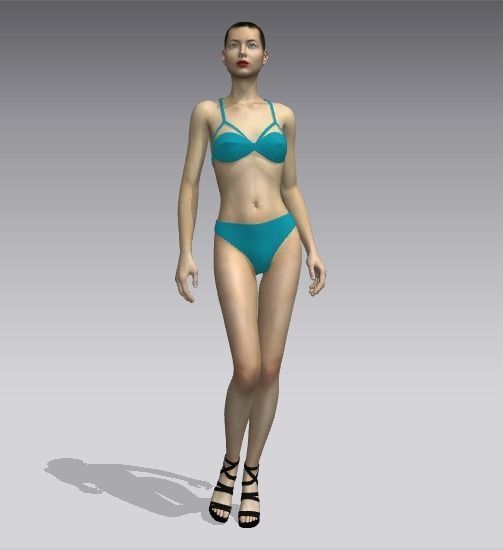 Woman swimsuits Low-poly 3D model_13