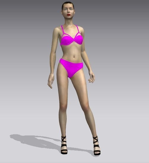 Woman swimsuits Low-poly 3D model_15