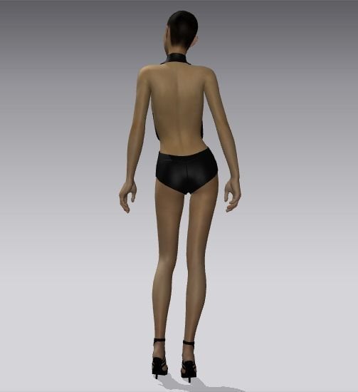 Woman swimsuits Low-poly 3D model_7