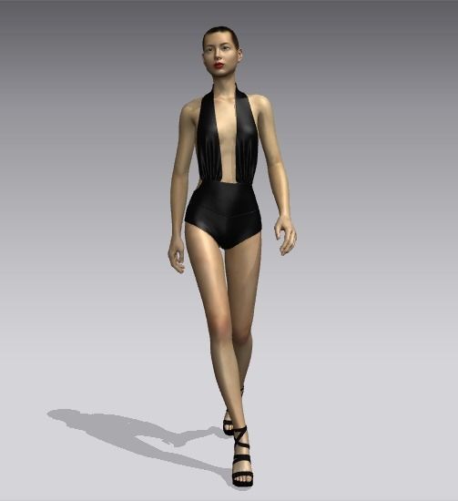 Woman swimsuits Low-poly 3D model_5