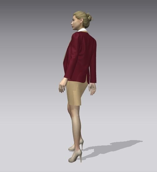 Woman in suit Free low-poly 3D model_1