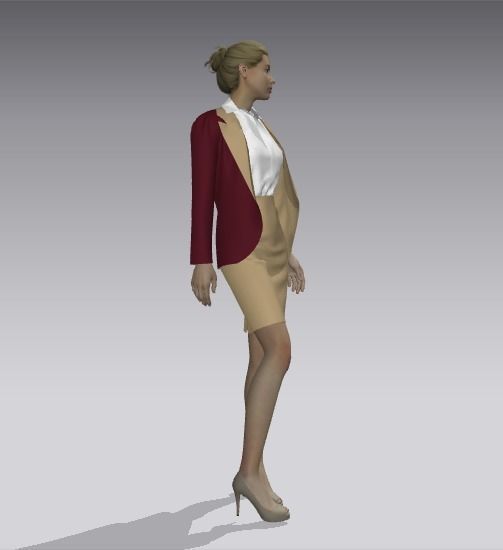 Woman in suit Free low-poly 3D model_3