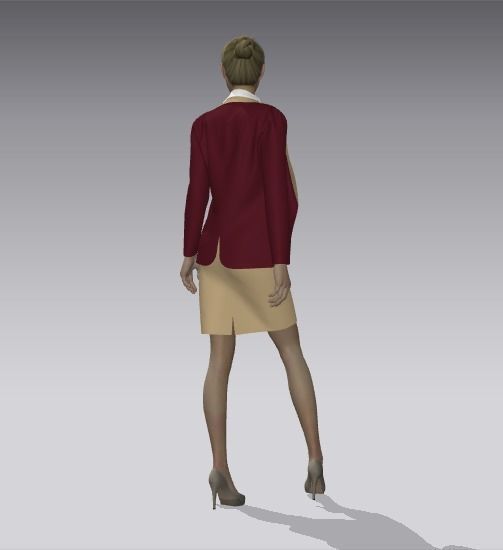 Woman in suit Free low-poly 3D model_2