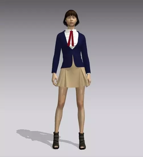 Girl uniform Free low-poly 3D model