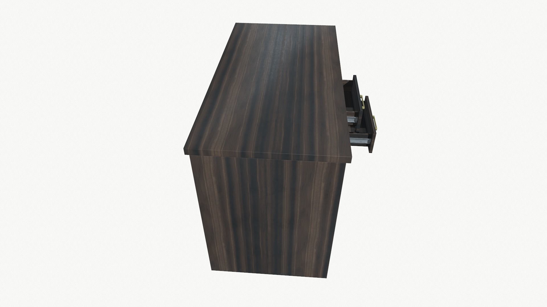 Modern Wood PC Desk Low Poly PBR Game Ready Asset tabble Low-poly 3D model_3
