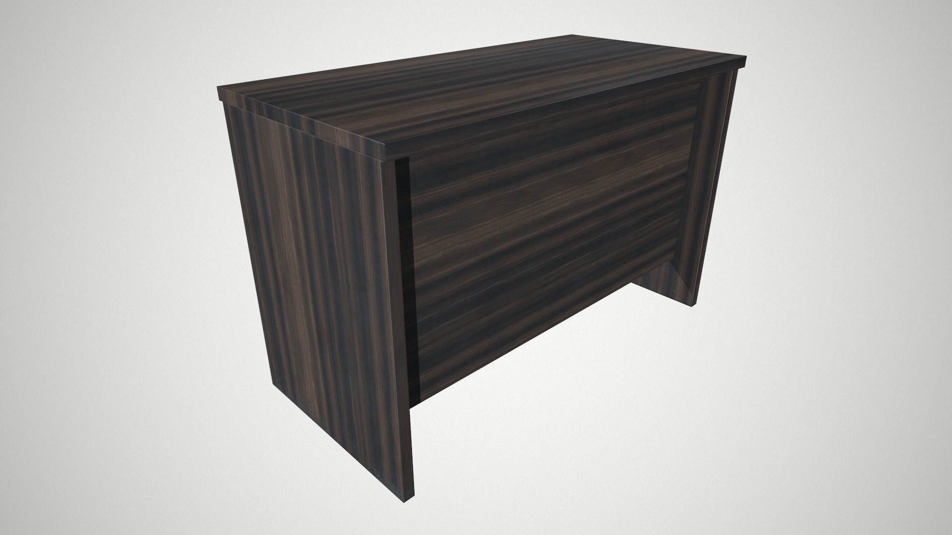 Modern Wood PC Desk Low Poly PBR Game Ready Asset tabble Low-poly 3D model_4