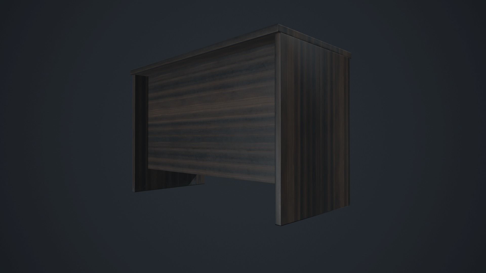 Modern Wood PC Desk Low Poly PBR Game Ready Asset tabble Low-poly 3D model_13