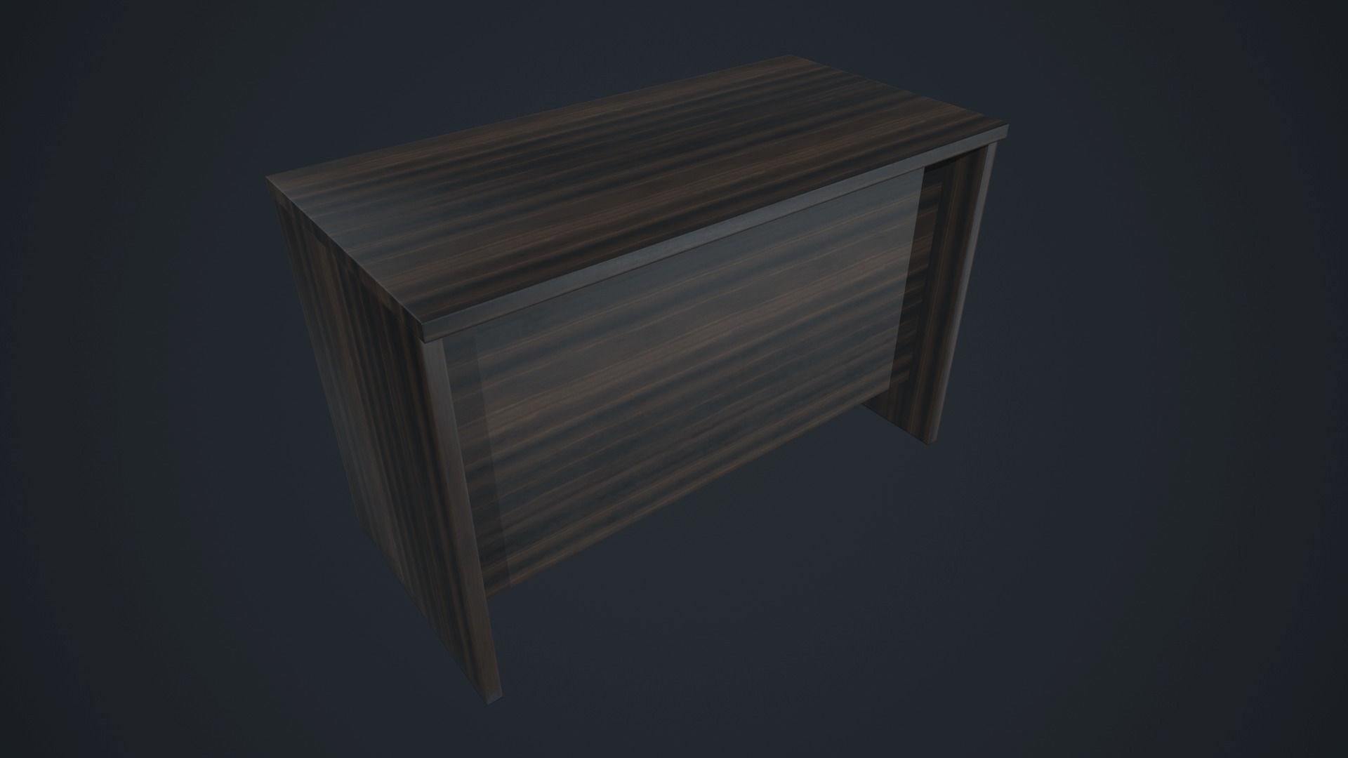 Modern Wood PC Desk Low Poly PBR Game Ready Asset tabble Low-poly 3D model_14