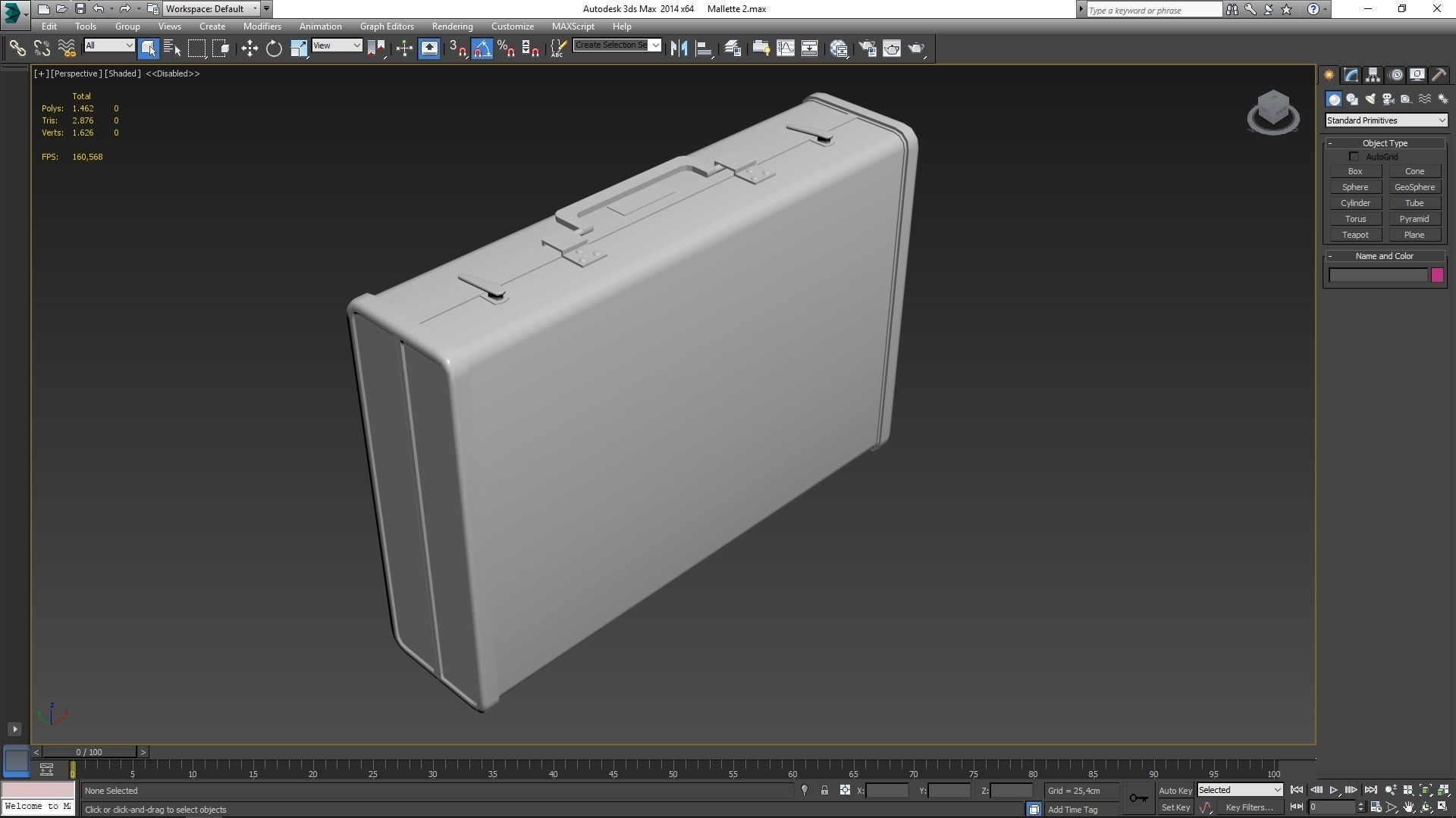 Low Poly Valise briefcase Low-poly 3D model_6