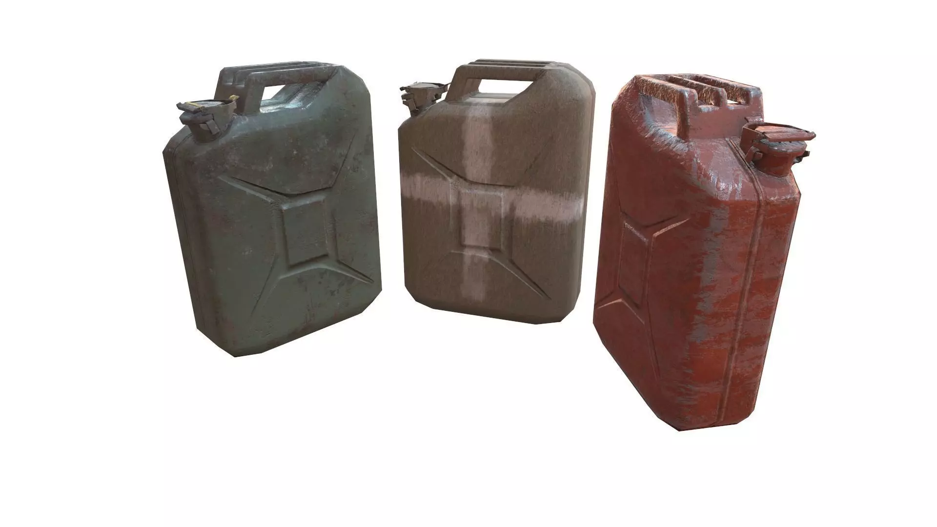 Jerry Can with 3 PBR texture map Free low-poly 3D model_0