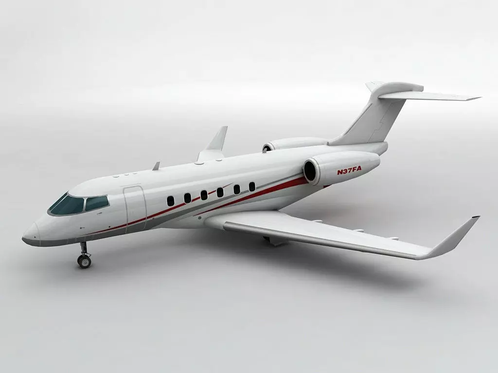 Bombardier Challenger 300 Aircraft Low-poly 3D model_0