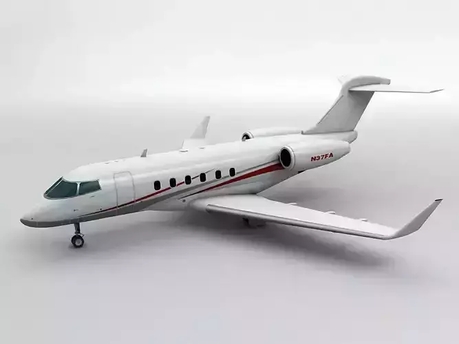  Bombardier Challenger 300 Aircraft Low-poly 3D model
