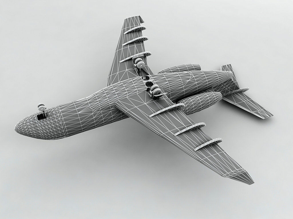 Bombardier Challenger 300 Aircraft Low-poly 3D model_3