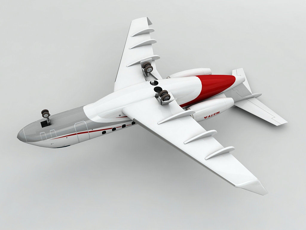 Bombardier Challenger 300 Aircraft Low-poly 3D model_1
