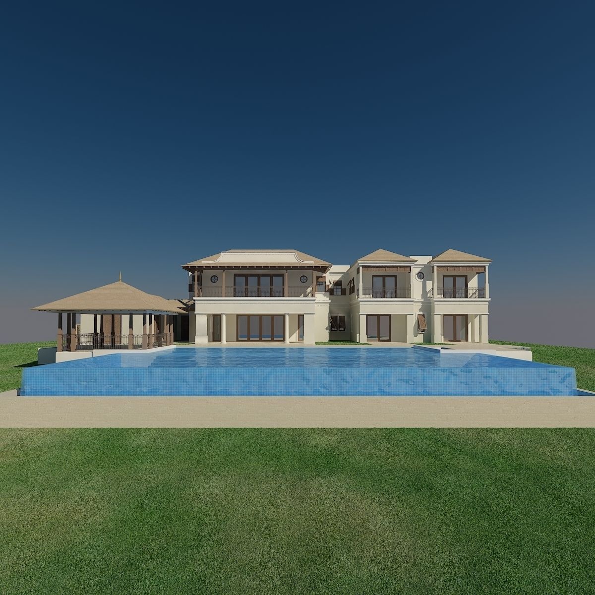 Luxury Home bahama style 3D model_7