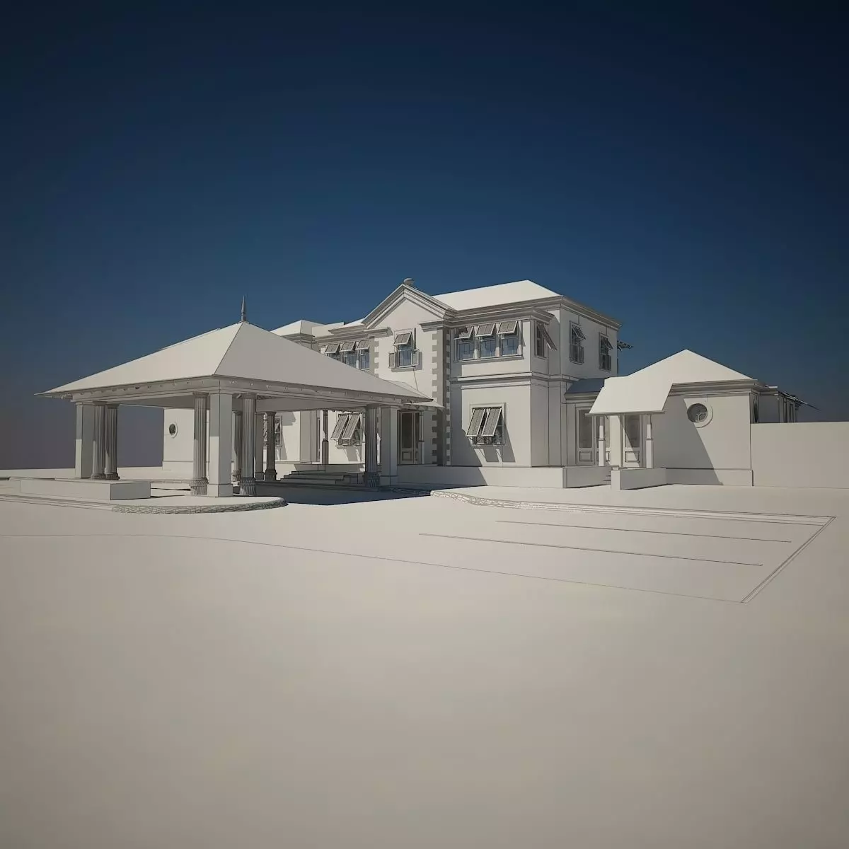 Luxury Home bahama style 3D model_0