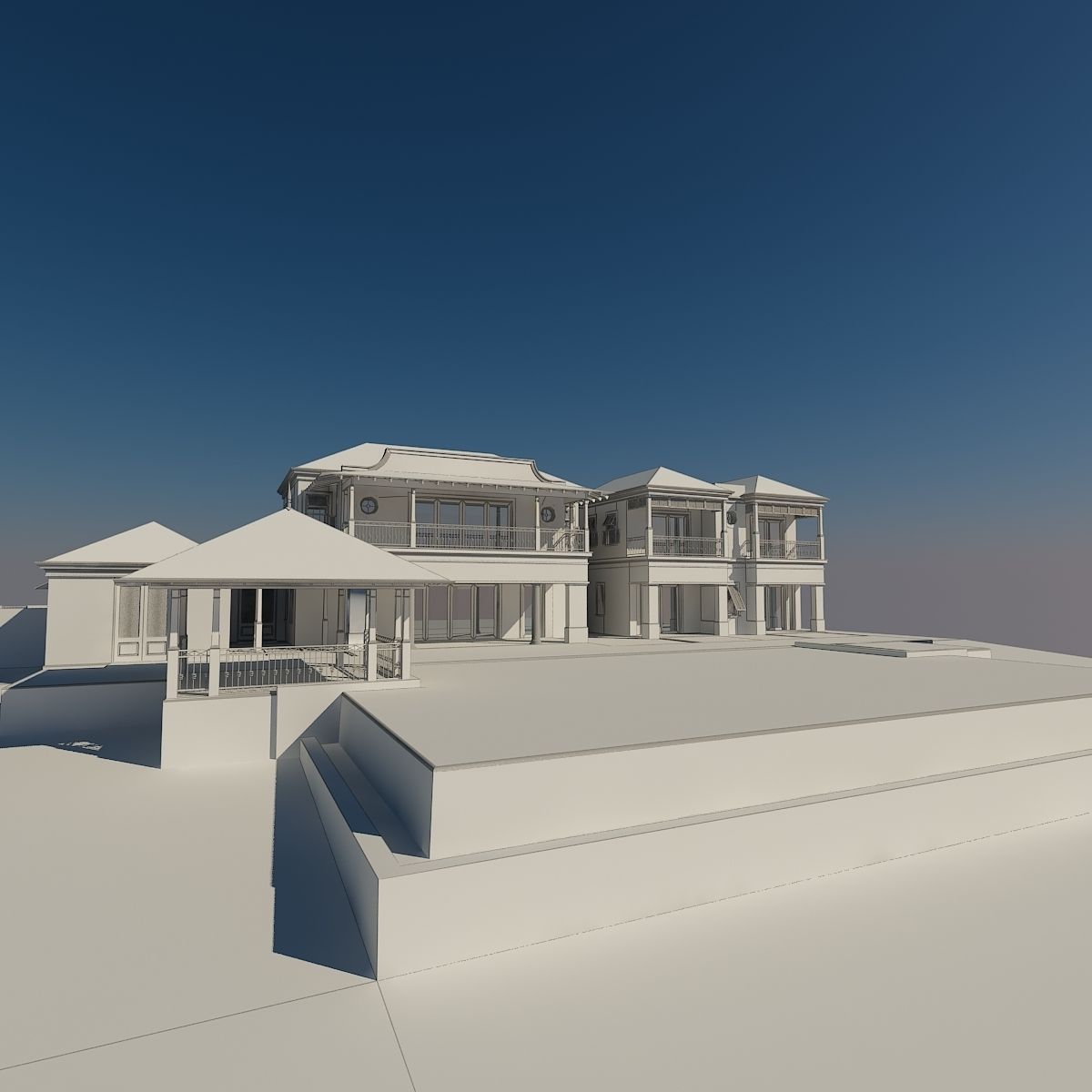 Luxury Home bahama style 3D model_2