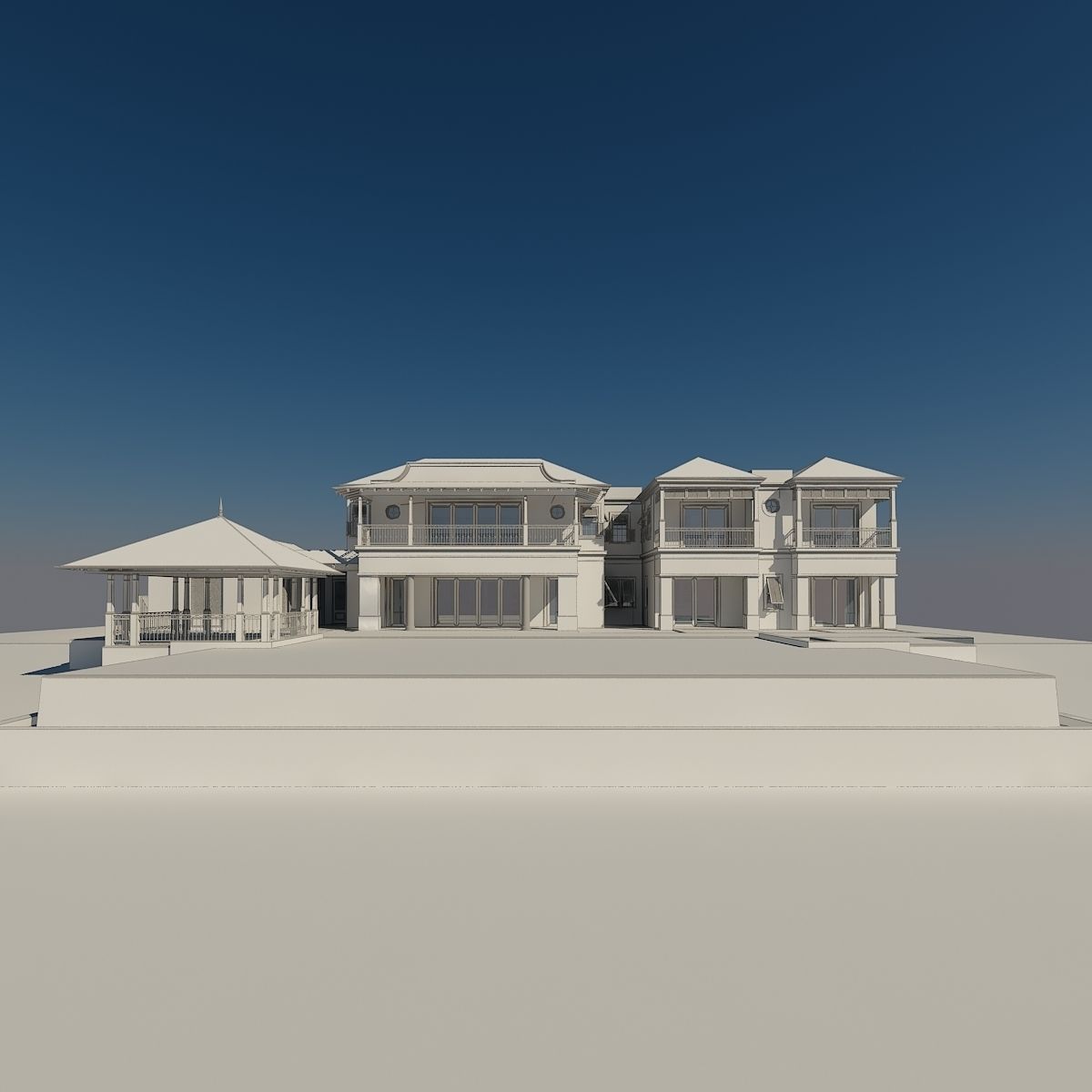 Luxury Home bahama style 3D model_3