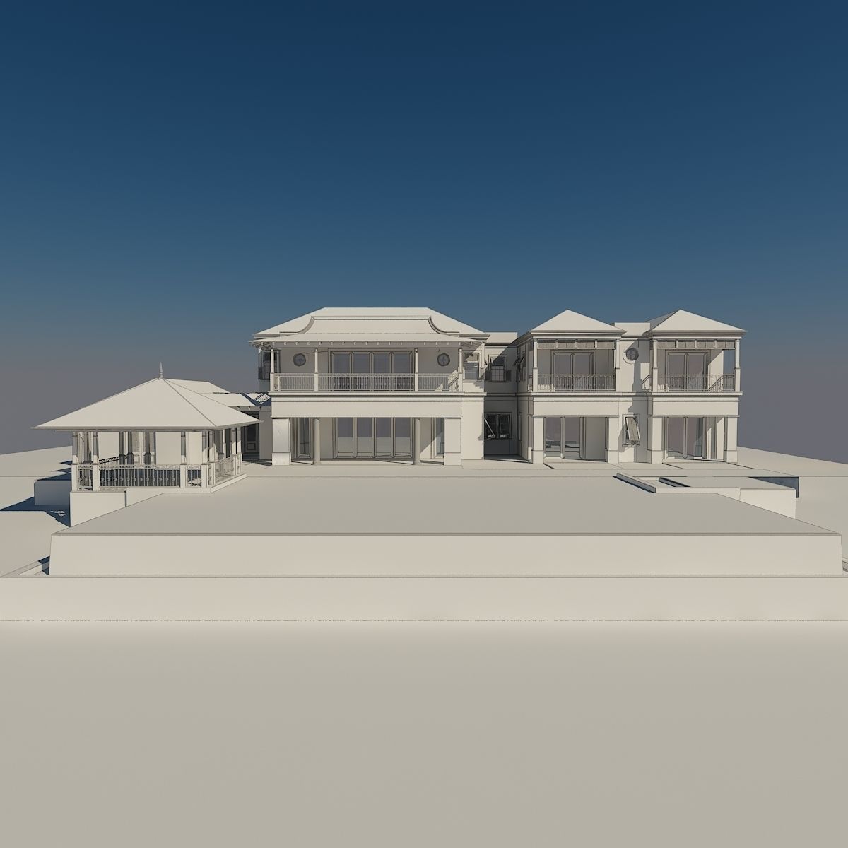 Luxury Home bahama style 3D model_9
