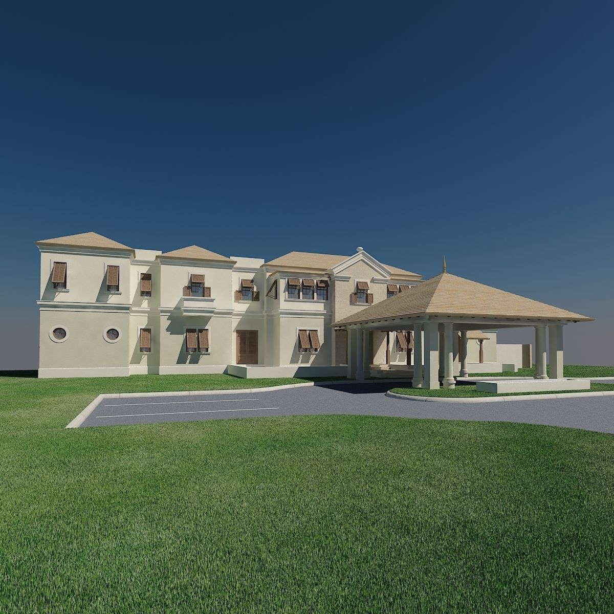 Luxury Home bahama style 3D model_5