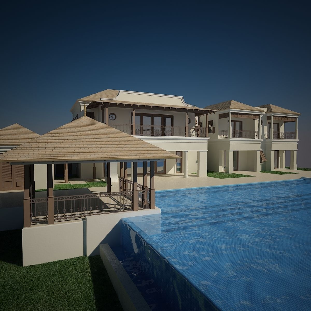 Luxury Home bahama style 3D model_10