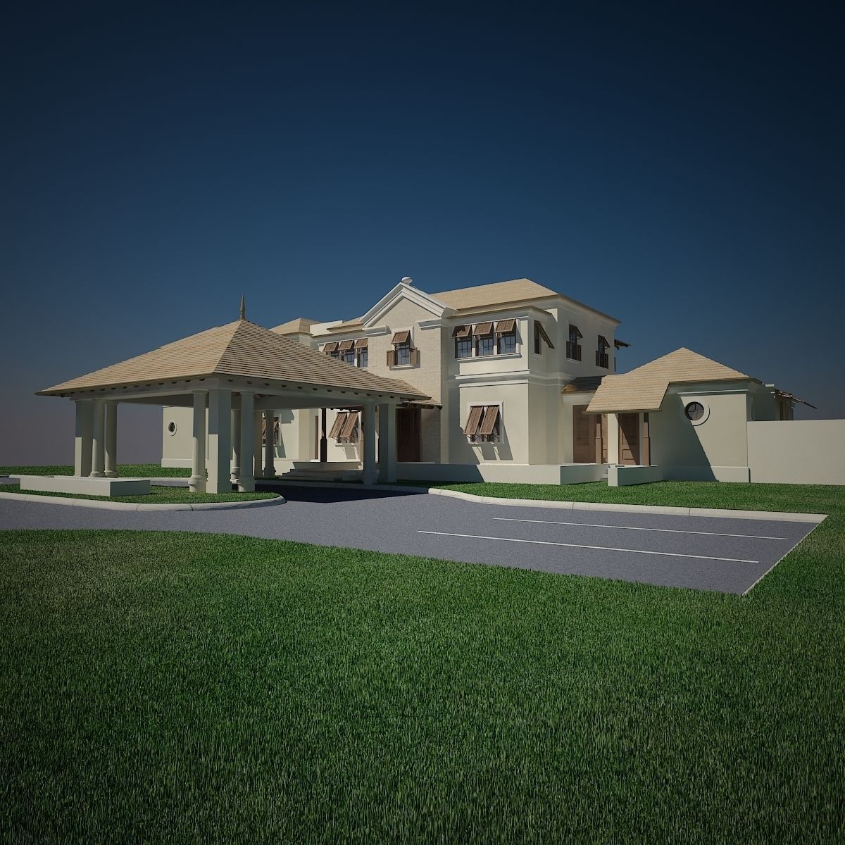 Luxury Home bahama style 3D model_1