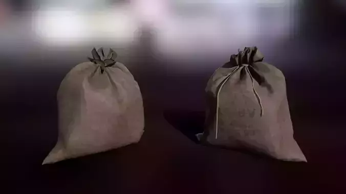 Old Bag Low-poly 3D model