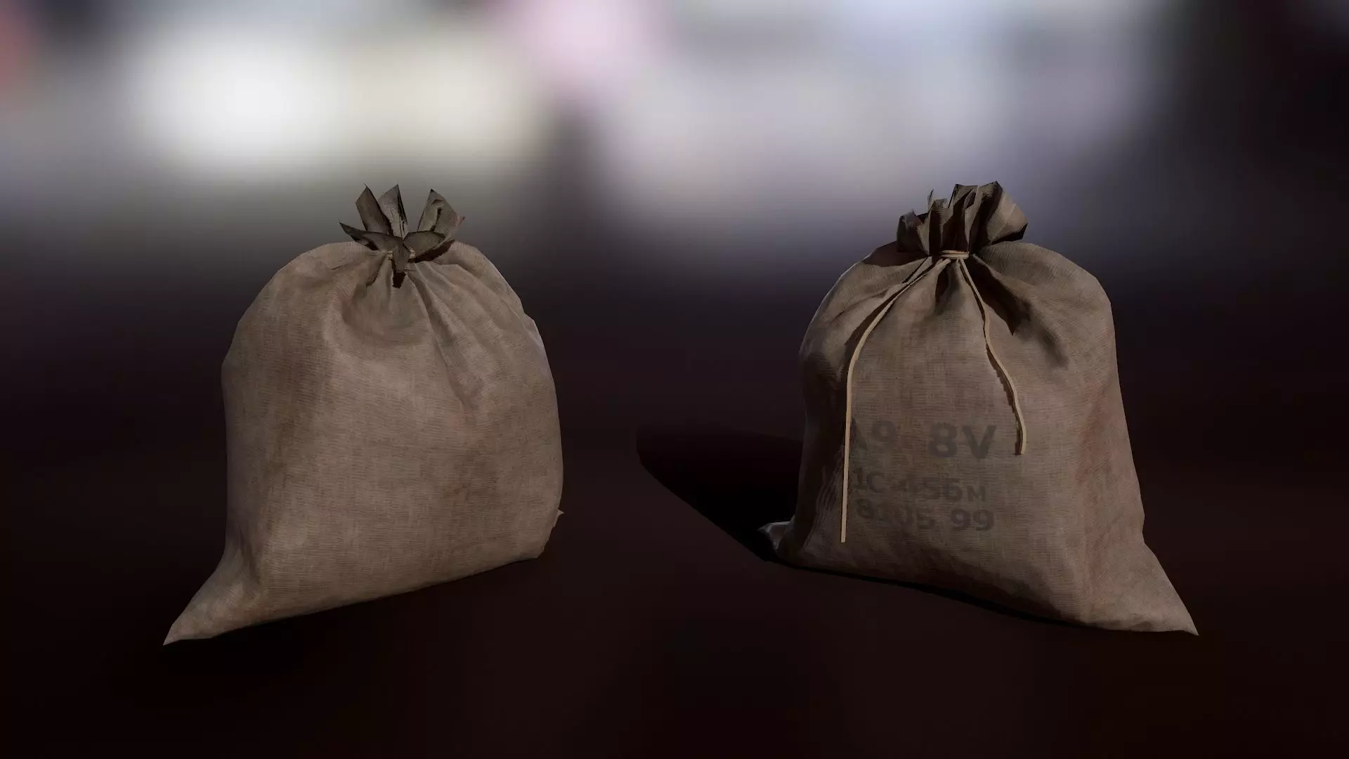 Old Bag Low-poly 3D model_0