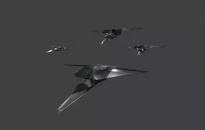  low poly Futuristic Aircraft
