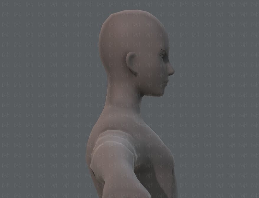 Base mesh man character V04 Low-poly 3D model_19