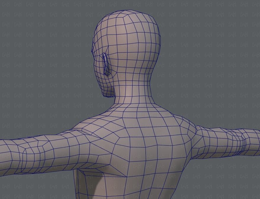 Base mesh man character V04 Low-poly 3D model_30