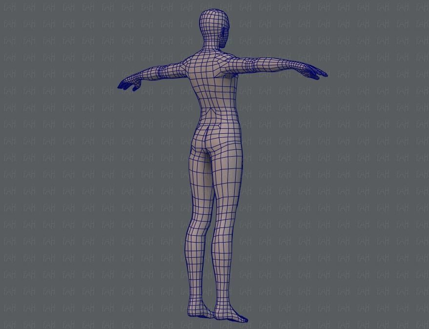 Base mesh man character V04 Low-poly 3D model_12