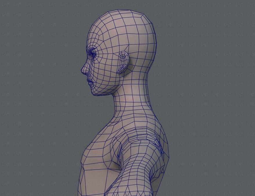 Base mesh man character V04 Low-poly 3D model_31