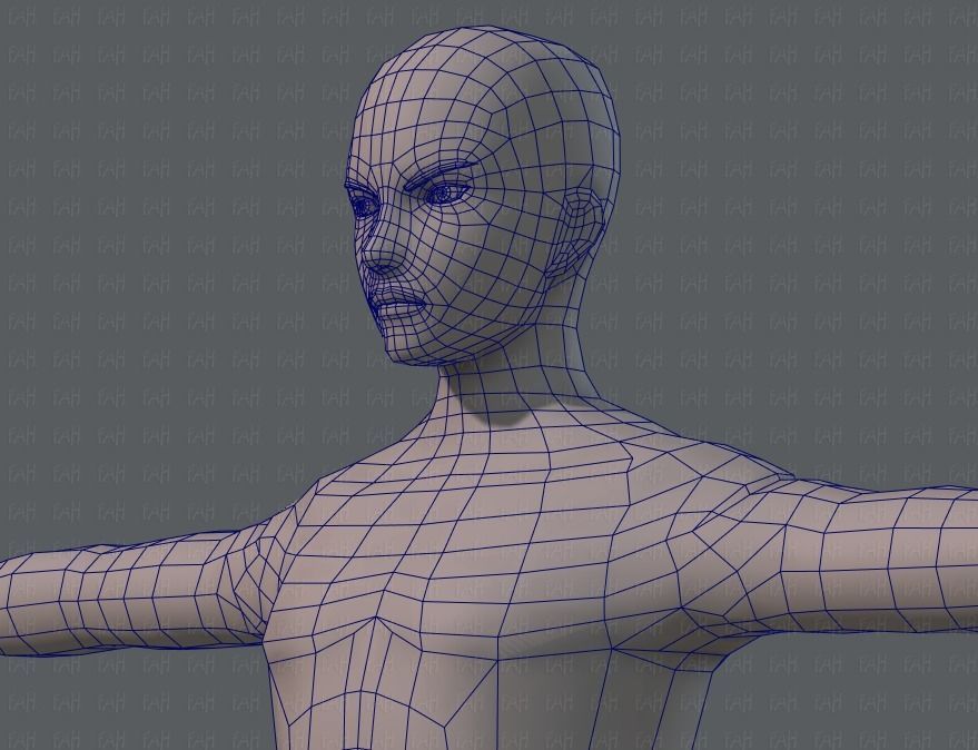 Base mesh man character V04 Low-poly 3D model_40