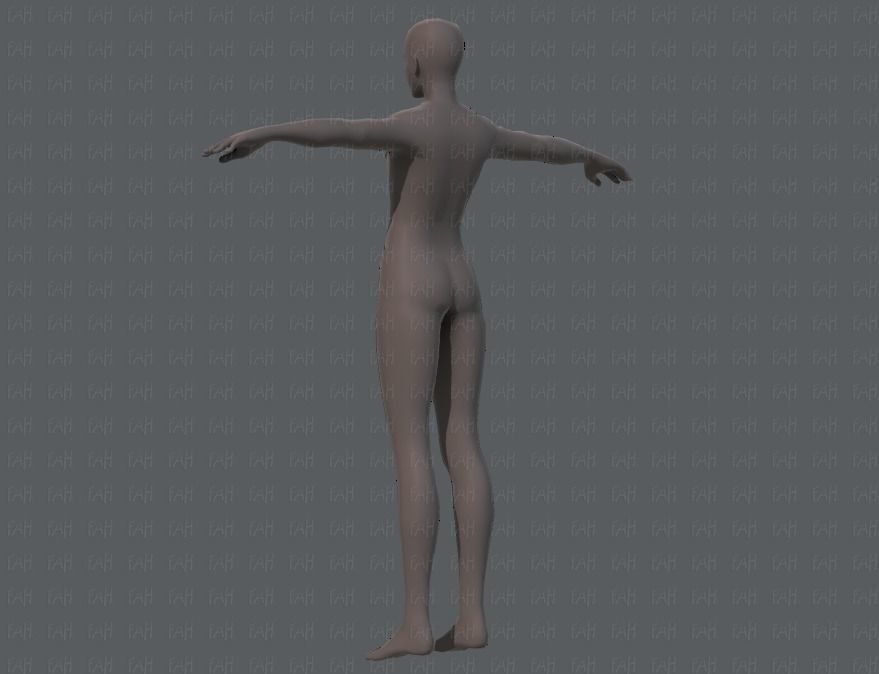 Base mesh man character V04 Low-poly 3D model_6