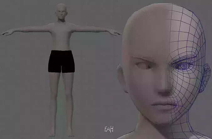 Base mesh man character V04