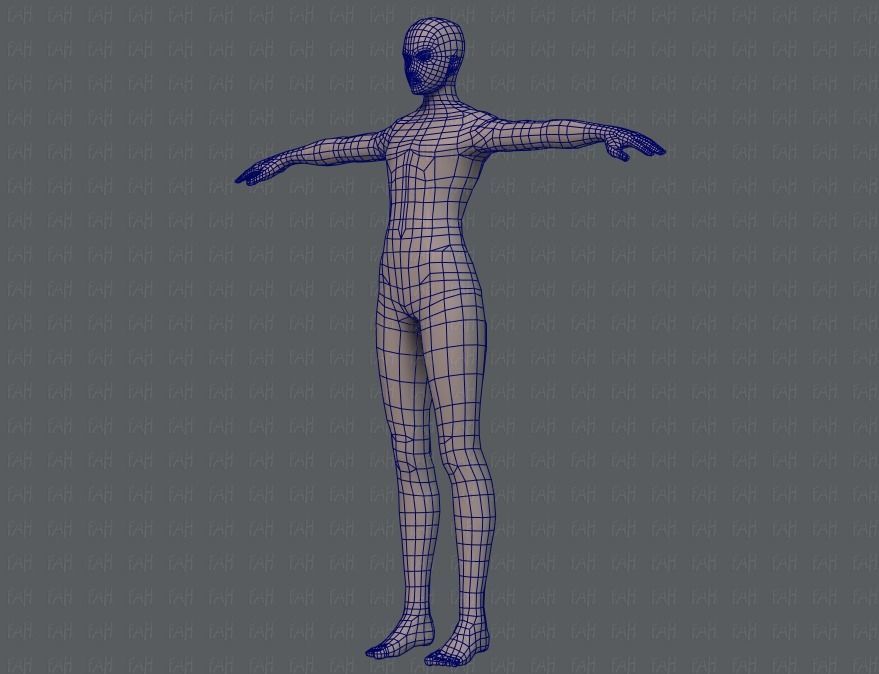 Base mesh man character V04 Low-poly 3D model_16