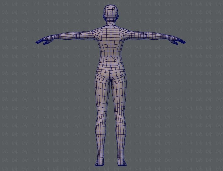 Base mesh man character V04 Low-poly 3D model_13
